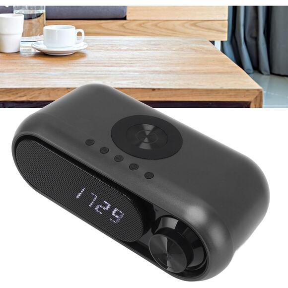 Gavigain‎ 3 in 1 Wireless Charger Bluetooth Speaker Alarm Clock Iron Gray - Picture 1 of 11